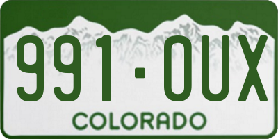 CO license plate 991OUX