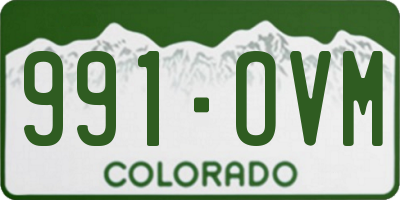 CO license plate 991OVM