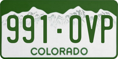CO license plate 991OVP