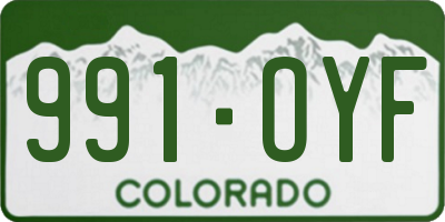 CO license plate 991OYF