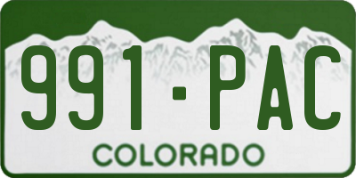 CO license plate 991PAC