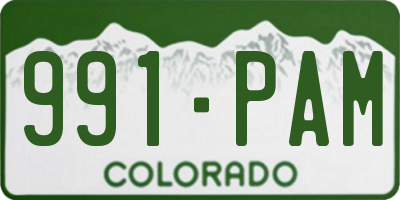 CO license plate 991PAM