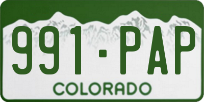 CO license plate 991PAP