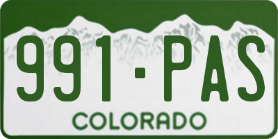 CO license plate 991PAS