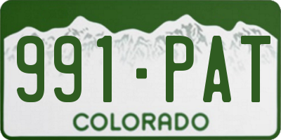 CO license plate 991PAT