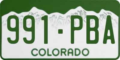 CO license plate 991PBA