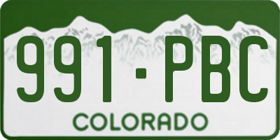 CO license plate 991PBC