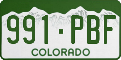 CO license plate 991PBF