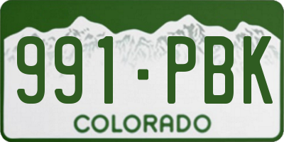 CO license plate 991PBK