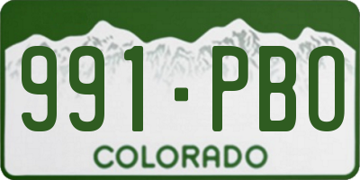 CO license plate 991PBO