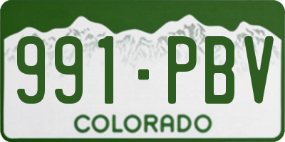 CO license plate 991PBV