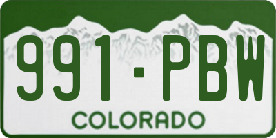 CO license plate 991PBW