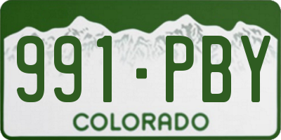 CO license plate 991PBY