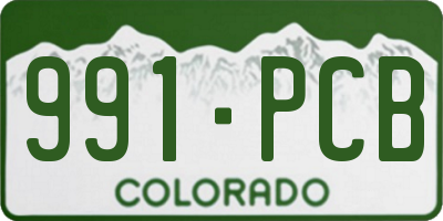 CO license plate 991PCB