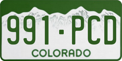 CO license plate 991PCD
