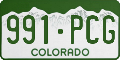 CO license plate 991PCG