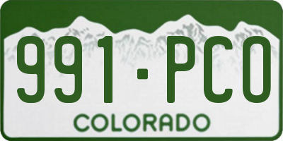 CO license plate 991PCO