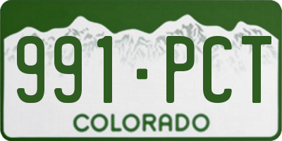 CO license plate 991PCT