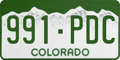 CO license plate 991PDC
