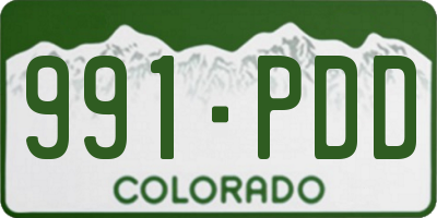 CO license plate 991PDD