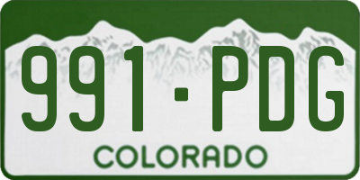 CO license plate 991PDG