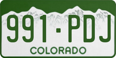 CO license plate 991PDJ