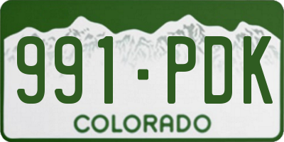 CO license plate 991PDK