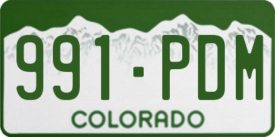 CO license plate 991PDM