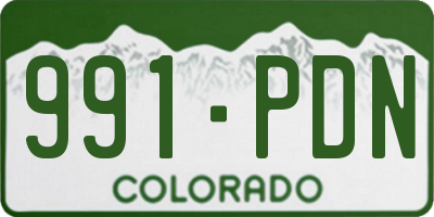 CO license plate 991PDN