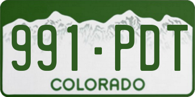 CO license plate 991PDT
