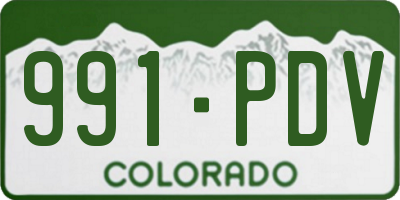 CO license plate 991PDV