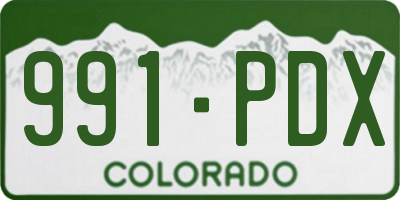 CO license plate 991PDX