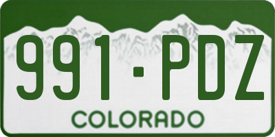 CO license plate 991PDZ