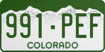 CO license plate 991PEF