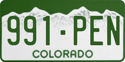 CO license plate 991PEN