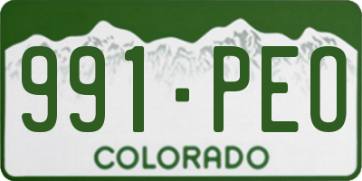 CO license plate 991PEO
