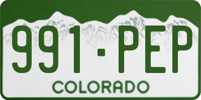 CO license plate 991PEP