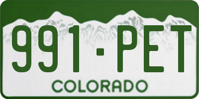 CO license plate 991PET