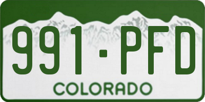 CO license plate 991PFD