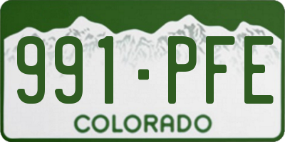 CO license plate 991PFE