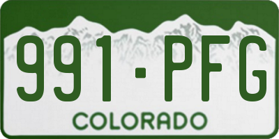 CO license plate 991PFG