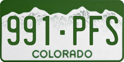 CO license plate 991PFS