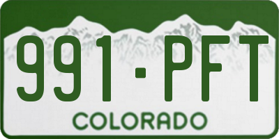 CO license plate 991PFT