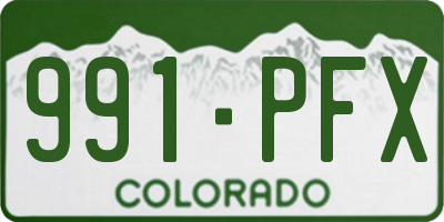 CO license plate 991PFX