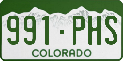 CO license plate 991PHS