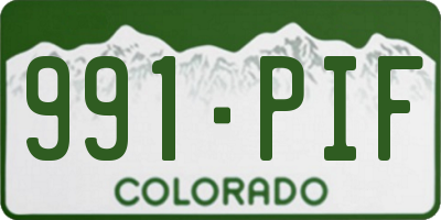 CO license plate 991PIF