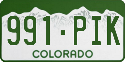 CO license plate 991PIK
