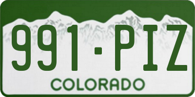 CO license plate 991PIZ