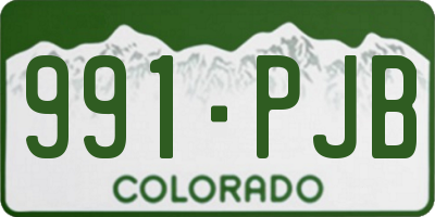 CO license plate 991PJB