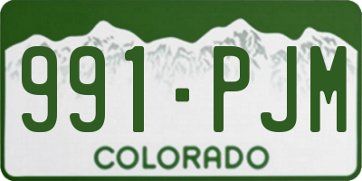 CO license plate 991PJM